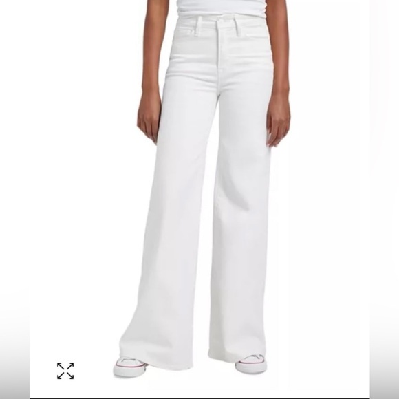 Good American Good Waist High Rise Wide Leg Palazzo Jeans in White Sz 8/29 - Picture 2 of 11